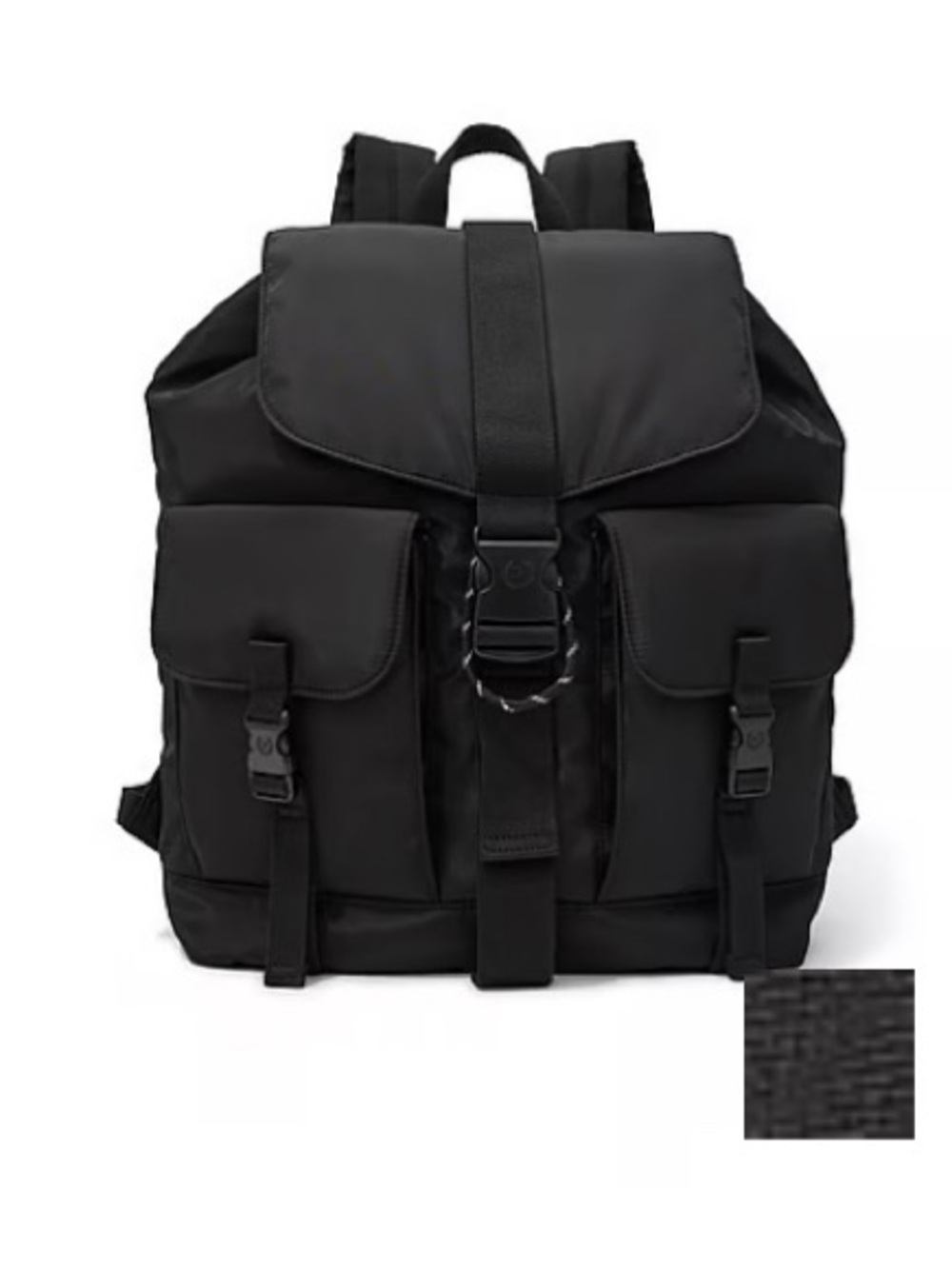 Pink Cargo Black Nylon Backpack Classic Utility Design NWT